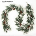 thumbnail image 3 of 6FT Snow Pine Garland Flocked Christmas Garland for Staircase Snowy Christmas Decorations Long Branches Pine Garland with Snow(with Pine), 3 of 9