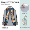 thumbnail image 5 of Orange and Blue Tie Dye Pattern Backpack for School, Cute School Bag with Adjustable Shoulder Straps and Padded Back, 15.3"x11"x6.7", 5 of 5