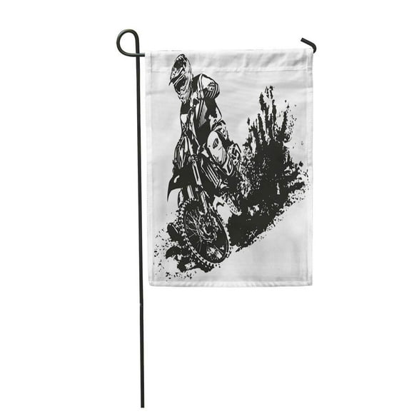 POGLIP Bike Motocross Rider Action Dirt Race Active Competition Cross Garden Flag Decorative Flag House Banner 28x40 inch