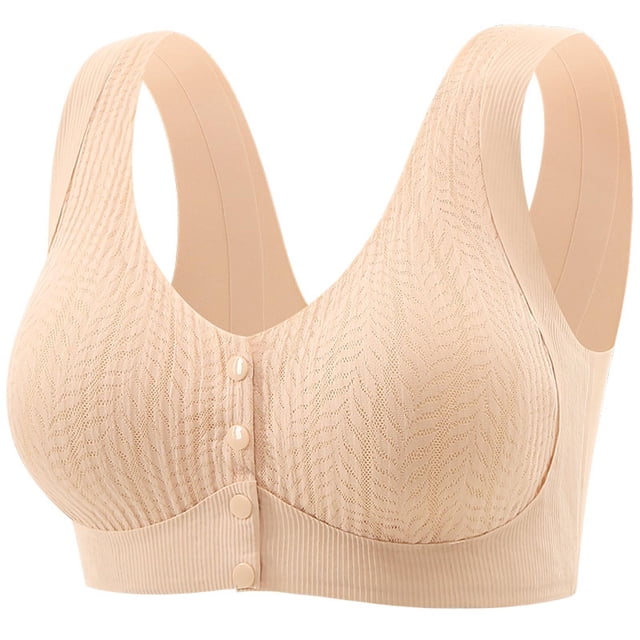 Seamless Viscose Front Closure Bra for Light Comfortable Wireless Support Everyday Wear T Shirt Bra with Removable Pads and Non Design