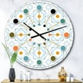 thumbnail image 2 of Designart 'rétro Minimal Patttern en Orange et Bleu Horloge Murale Moderne du Milieu du Siècle, 2 of 4