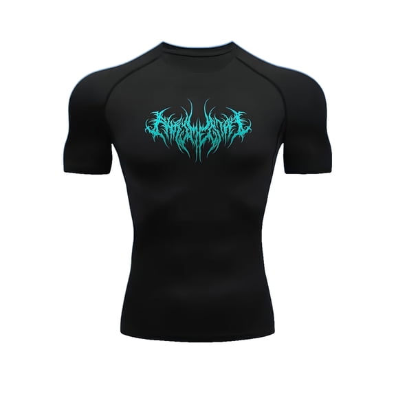 Casual Athletic Gothic Men Compression Shirt Mens Short Sleeve Compression Shirts Gym Shirts Men Graphic Punk Emo Workout T-Shirt