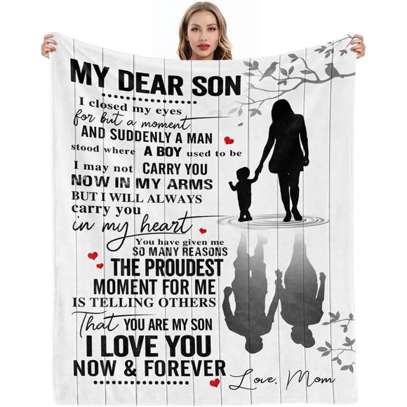 LHSHID lpmisake Gifts for Son from Dad to My Son Blanket Happy Birthday Gifts for Son Best Graduation Christmas Ideas for Son Super Soft Fleece Throw Blankets Presents for Him Boys 60" x 50"