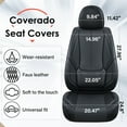 thumbnail image 2 of Coverado Black Front Car Seat Covers, Stylish Waterproof Premium Leather Automotive Seat Protectors, Airbag Compatible Auto Interior Accessories Universal Fit for Most Cars SUV Pick-up Trucks, 2 of 10