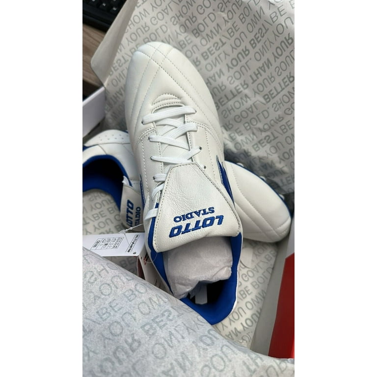 Lotto Stadio 200 III FG Soccer Cleats Size 8.5 White Blue K