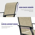 thumbnail image 4 of Patio Swivel Chairs Set of 2,Outdoor Dining Chairs with All Weather Breathable Textilene Fabric,Outdoor Swivel Chairs with High Back for Lawn Garden Backyard Deck,Black+Brown, 4 of 6