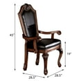 thumbnail image 4 of Miekor Furniture Black and Cherry Solid Back Arm Chairs with Nailhead Trim (Set of 2) B5A0458, 4 of 5