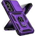 thumbnail image 1 of KOMI for Samsung Galaxy S25 Case with Slide Camera Cover HD Screen Protector [15ft Military Grade Drop Tested] Magnetic Ring Holder Kickstand Protective Phone Case for Galaxy S25 2025 6.2 inch Purple, 1 of 5