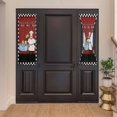 thumbnail image 2 of Chef Door Curtains for Door Window, French Sidelight Front Back Door Curtains With Tieback, Cartoon Red Food Cooking Black White Buffalo Check Kitchen Rod Pocket Drapes Panel, 25"x40", 2 of 5