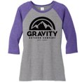 thumbnail image 1 of Camisa Raglan Gravity Outdoor Co. 3/4 Logo negro Púrpura Gris 2XL, 1 of 1