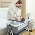 thumbnail image 5 of FACNOATIHN Baby Bassinet, 5-in-1 Infant Bedside Crib with Changing Table and Locked Wheel, Adjustable Height, for 0-24 Months, Gray, 5 of 11