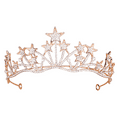 thumbnail image 1 of Corona de diadema de estrella, diadema de cristal con diamantes de imitación, joyería para el cabello, novia, princesa, cumpleaños, boda, 1 of 5
