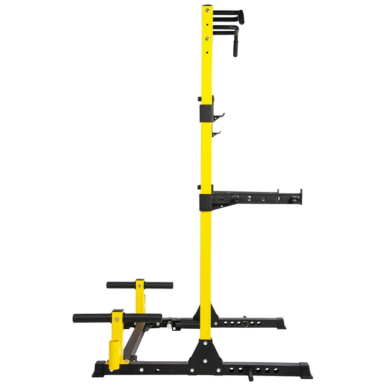 BalanceFrom 1000 Pound Capacity Multi Function Adjustable Power Rack Squat Stand with Safety Spotter Arms Dip Bars Weight Plate Holders Barbell Holders and Landmine Attachment Walmart
