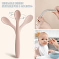 thumbnail image 2 of Food Spoon Long-handled Silicone Baby Feeding Spoon Heat-resistant Soft Tip Infant Training Spoon for Kids, 2 of 7