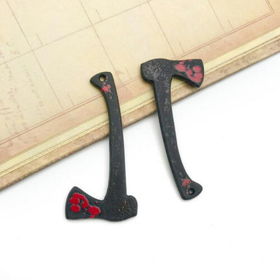 U8MO 10/20pcs Halloween Acrylic Sword Knife Cleaver Charms for DIY Jewelry Making-10pcs axe 18x40mm