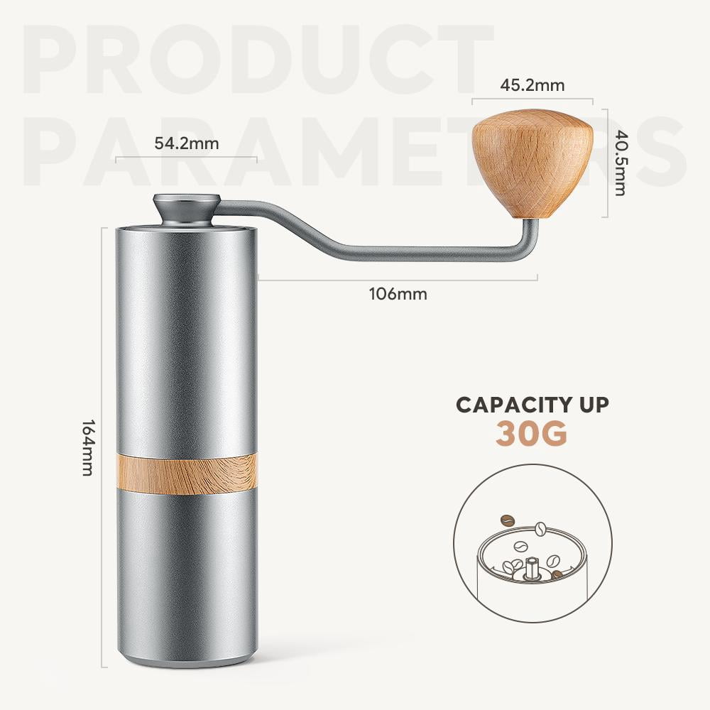 i Cafilas Manual Coffee Grinder 420 Stainless Steel 5 Blades,Silver