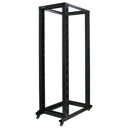 NavePoint 42U Professional 4-Post IT Open Frame Server Network Relay Rack 1000mm Casters Black