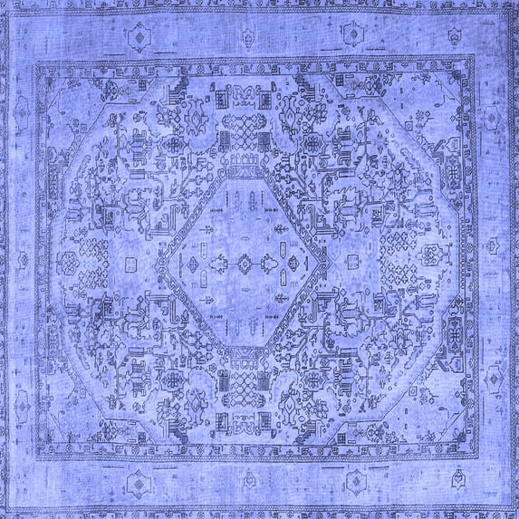 Ahgly Company Indoor Square Persian Blue Traditional Area Rugs, 6' Square