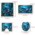 thumbnail image 2 of 4 Pcs Animal Shower Curtain Set - Cute Ocean Shower Curtains for Bathroom, Kids Bathroom Set Ocean Theme Sea Fish Shower Curtain with Rug, Toilet Cover and Bath Mat with 12 Hooks, 2 of 6