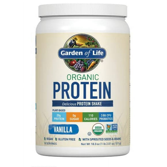 Garden of Life Organic Protein Shake Powder, Vanilla Flavor