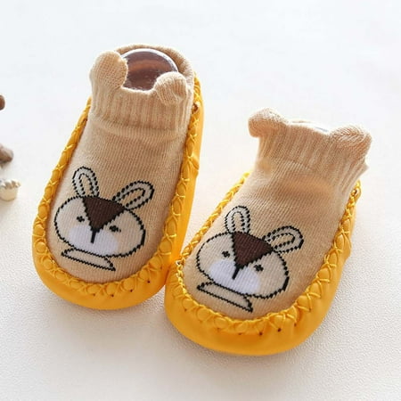 

Geire 0-24 Months Unisex Babies Socks Cute Cartoon Pattern Thicked Warm Floor Socks Kids Soft Non-slip Indoor Toddler Footwear