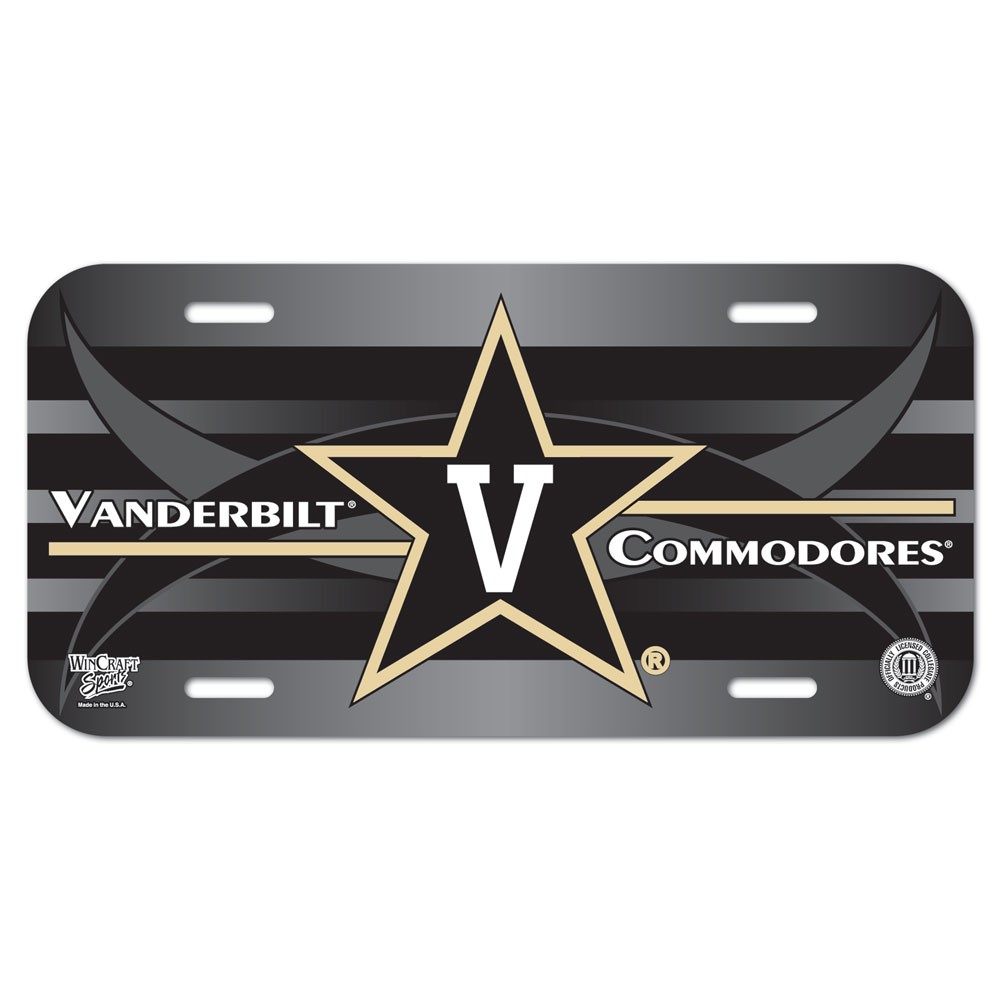 Vanderbilt Commodores Official NCAA 12 inch x 6 inch Plastic License