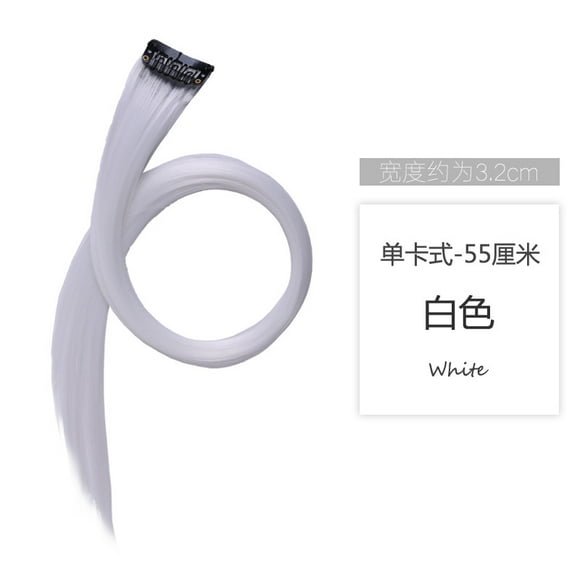 suxuMhao Hairpiece-3 Pieces Ear-hugging Colored Hair Clip-ins, Fake Hair Clips,Hairpieces,Ponytail Hair Piece & Colored Wig Pieces,21.65×1.38IN Stylish Hair Accessories for Hairstyling,White