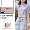 thumbnail image 4 of Crossbody Women Wallet Case for Samsung Galaxy S21+ Plus (Not S21) with Card Holder, Removable Lanyard Strap Purse Cover for Samsung Galaxy S21 Plus Zipper Phone Case Rose Gold, 4 of 18
