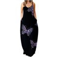 thumbnail image 1 of Robes pour Femmes Décontractées Sans Manches Grande Taille Amples Longues Maxi avec Poches Imprimé Boho Robe de Plage, 1 of 4
