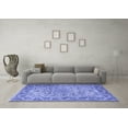 thumbnail image 3 of Ahgly Company Machine Washable Indoor Square Medallion Blue Traditional Area Rugs, 5' Square, 3 of 4