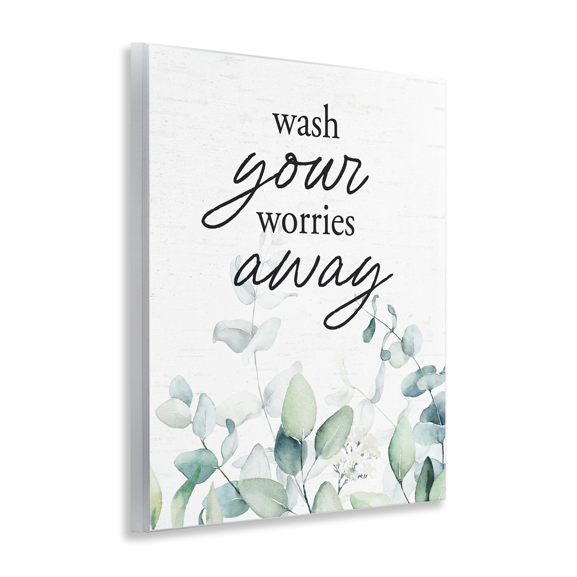 Wash Worries Away Herb Leaves Wall Plaque Art, design by Lettered and Lined