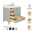 thumbnail image 3 of ARIEL Cambridge 36 Inch Grey Bathroom Vanity with Sink, Solid Wood, Carrara White Quartz Countertop, 1.5-Inch Edge, Right Rectangular Undermount Sink, 2 Soft Closing Doors, 5 Drawers, 3 of 10