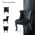 thumbnail image 5 of Velvet Accent Armless Chair Set of 2 Upholstered Tufted Wingback Chair Button Single Sofa Home Bedroom Black, 5 of 12