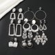 thumbnail image 2 of Pendientes con clip para la oreja de aleación galvanizada con diseño geométrico exagerado de tendencia de moda de joyería europea y americana para mujer, 2 of 5