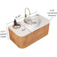 thumbnail image 2 of 36" Modern Bathroom Vanity with Sink, Floating Bathroom Cabinet with Ultra-Thin Marble Ceramic Basin and Top, Extra Large Storage Drawer, Soft-Close Design, Nature Wood, 2 of 7