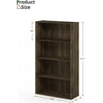 thumbnail image 2 of 4-Tier Engineered Wood Bookshelf, Space Saving Bookshelf with 3 Shelves, 9 Inch Deep Bookcase with Storage, Book Shelves for Bedroom, Living Room, Office, Dark Brown, 2 of 6
