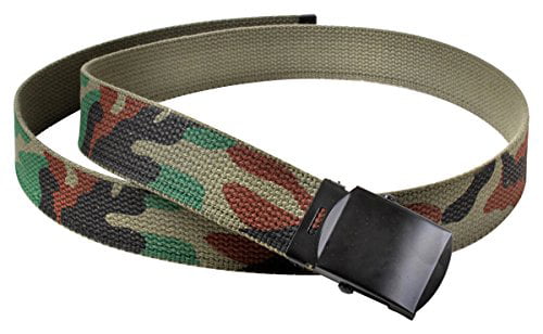 Kids Reversible Camo Army Belt Boys Girls Childrens Olive Green Camouflage 
