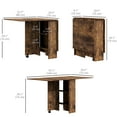 thumbnail image 2 of HOMCOM Extendable Dining Table, Collapsible Folding Table w/ 2-tier Shelves and Rolling Casters, Rustic Brown, 2 of 7