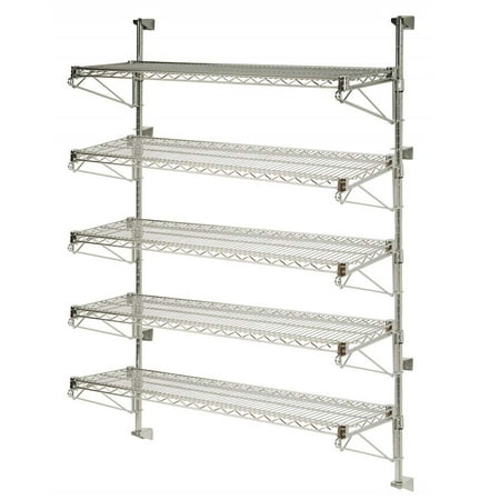 

24 Deep x 60 Wide x 63 High 5 Tier Adjustable Wall Mount Shelving Kit