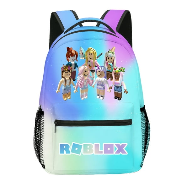 Girls Rainbow Roblox Backpack School Bag, Ombre