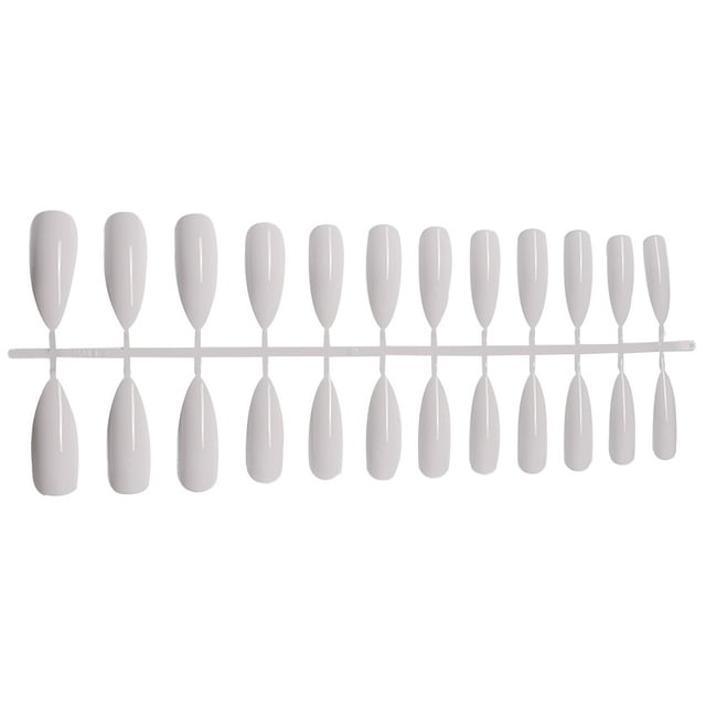 1 Set False Nails Wear-resistant Fashionable Classic Trend Different Colors Exquisite Appearance Distinctive Fake Accessories SM17-W White