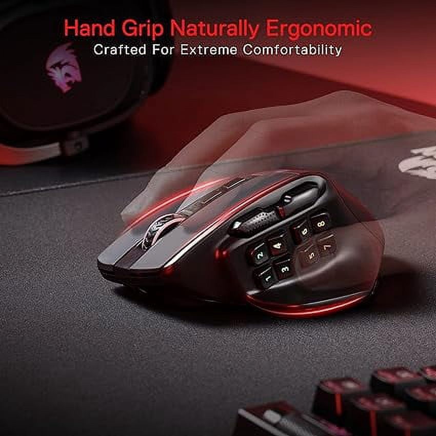 Redragon M811 PRO Wireless MMO Gaming Mouse, 15 Programmable Buttons RGB