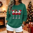 thumbnail image 6 of Ecqkame Womens Crew Neck Sweatshirts Christmas Print Long Sleeve Casual Loose Pullover Top Holiday Daily Comfy Fit Sweatshirt Army Green XL, 6 of 7