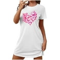 thumbnail image 2 of Simua Chemise de Nuit pour Femmes Grande Taille, Manches Courtes, Robe de Nuit, Imprimé Mignon, Coupe Ample, 2 of 5