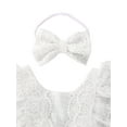 thumbnail image 3 of Newborn Baby Girl Clothes Set Ruffle Sleeveless Floral Summer Romper Jumpsuit Headband Outfits, 3 of 8