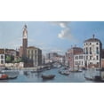thumbnail image 2 of Venetian School 18x12 Black Ornate Wood Framed Double Matted Museum Art Print Titled - Venice, the Entrance to the Grand Canal at S. Geremia (19th Century), 2 of 5