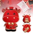 thumbnail image 2 of Koszal 2021 Ox Year Red Envelope Cartoon Cow Shape Three-dimensional Lucky Money Packet, 2 of 8