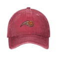 thumbnail image 1 of ZICANCN Adjustable Baseball Cap Women, Basketball Clip Art Vector Hats for Men Adult Washed Cotton Denim Baseball Caps Fashion, Red, 1 of 8