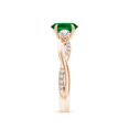 thumbnail image 3 of ANGARA Lab Grown Three Stone Oval Emerald & Diamond Engagement Ring in 14K Rose Gold for Women (Size-7x5mm) | May Birthstone, Birthday, Anniversary, Jewelry Gift for Women | Lab Grown Emerald Ring, 3 of 9