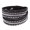Black, variant on Women Faux Leather Shiny Hot Fix Rhinestone Inlaid DIY Multilayer Bracelet Gift